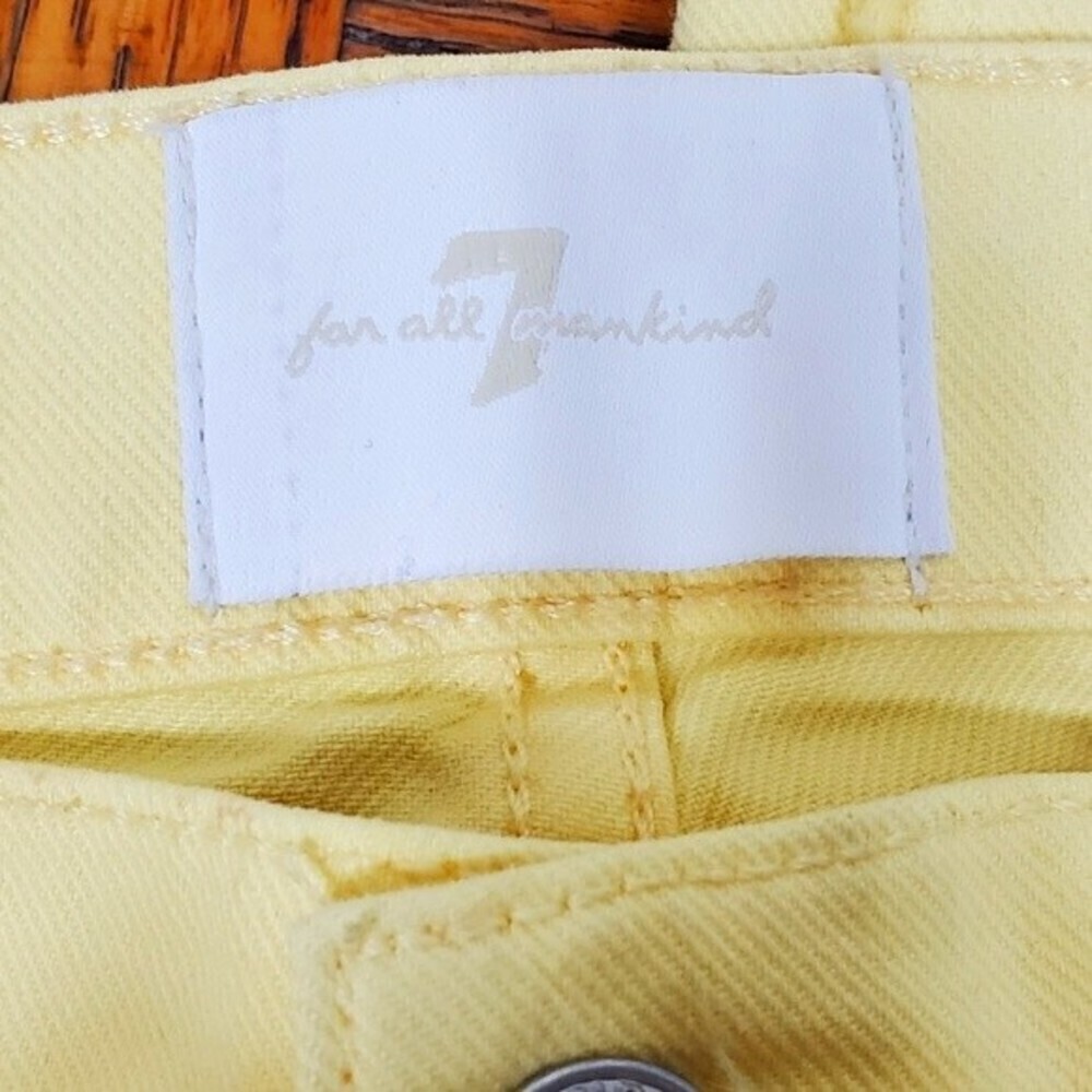 7 For All Mankind Yellow Skinny Patchwork Jeans Size 25 NWT - Picture 4 of 5
